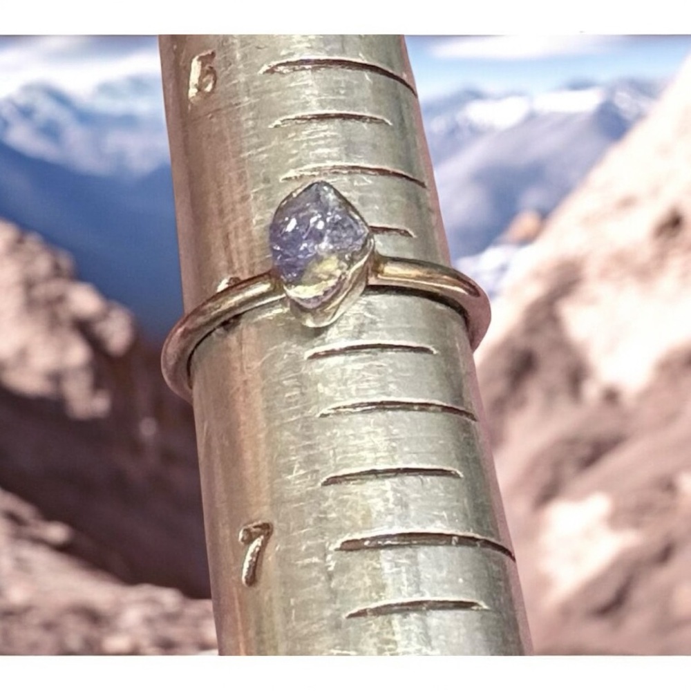 🟠Raw Tanzanite Rough Cut Sterling Ring